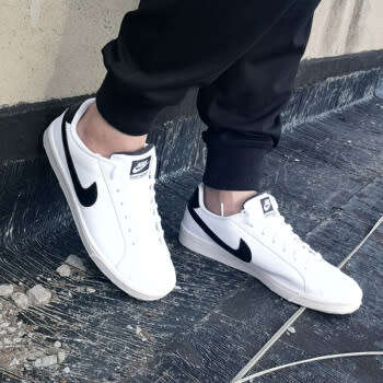 Original Mens NIKE Court MAJESTIC LEATHER 574236 100 White/ Black Size UK 9 (SA 9)