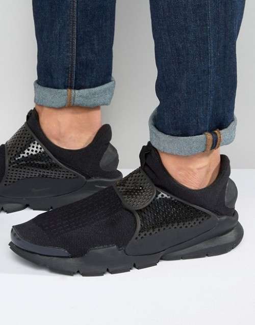 Original Mens NIKE SOCK DART KJCRD Black- Black Volt 819686 001 UK Size 11 (SA 11)