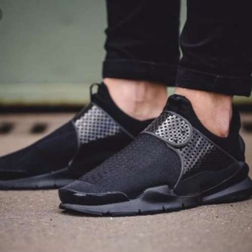 Original Mens NIKE SOCK DART KJCRD Black- Black Volt 819686 001 UK Size 11 (SA 11)