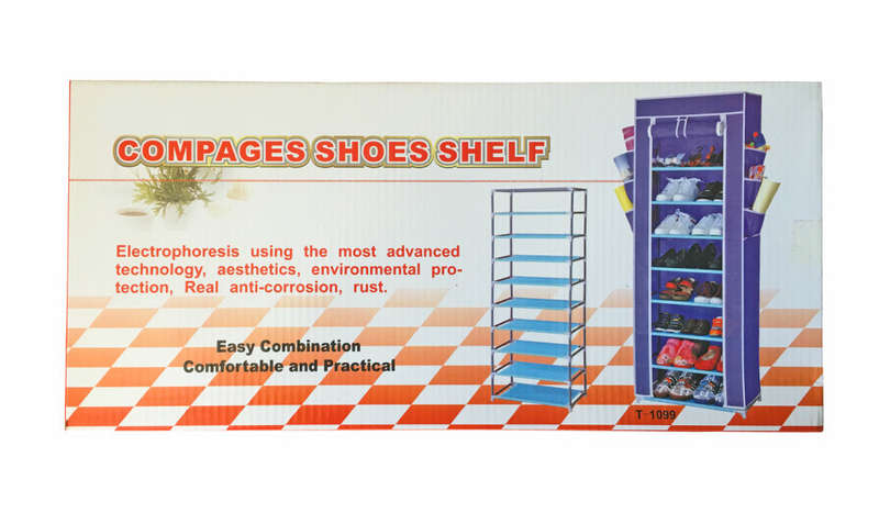 9-Tier Canvas Shoe Storage Rack - Assorted Color