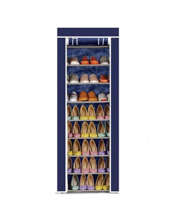 9-Tier Canvas Shoe Storage Rack - Assorted Color