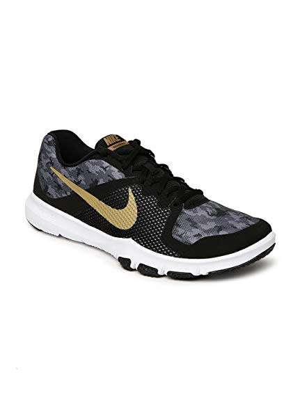 Original Mens Nike FLEX CONTROL SP Black/ Metallic Gold 921697 001 Size UK 11 (SA 11)
