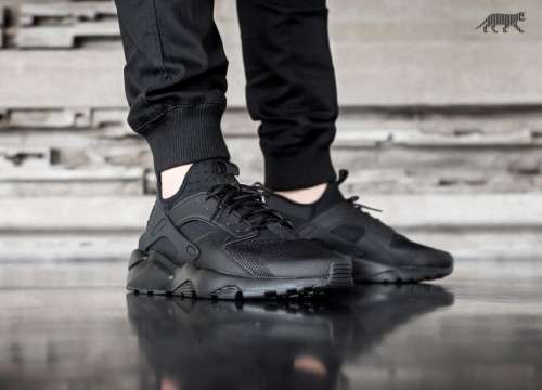 Original Mens Nike AIR HUARACHE RUN ULTRA Black/ Black 819685 002 Size UK 9 (SA 9)