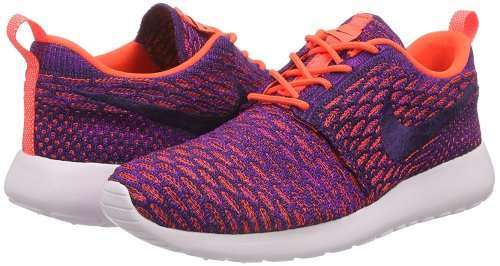 Original Women's NIKE ROSHE ONE FLYKNIT TTL CRIMSON / GRND PURPLE 704927 803 Size UK 4.5 (SA 4.5)