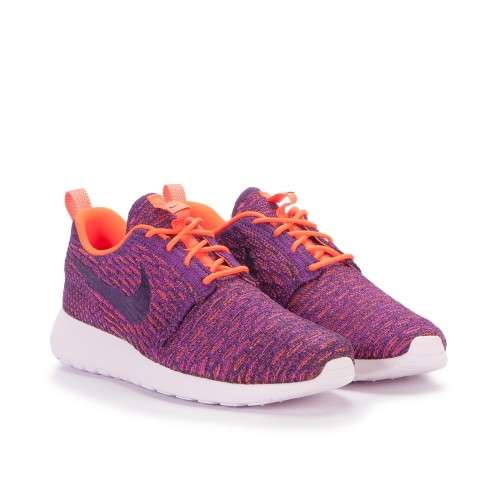 Original Women's NIKE ROSHE ONE FLYKNIT TTL CRIMSON / GRND PURPLE 704927 803 Size UK 4.5 (SA 4.5)