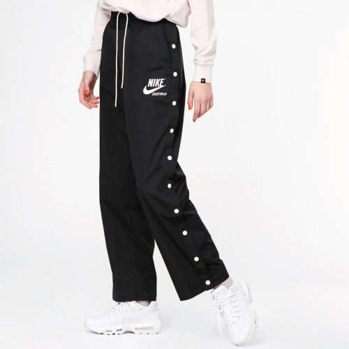 Original NIKE Women's NSW PANT SNAP ARCHIVE Trousers Black AT5480 010 Size Medium
