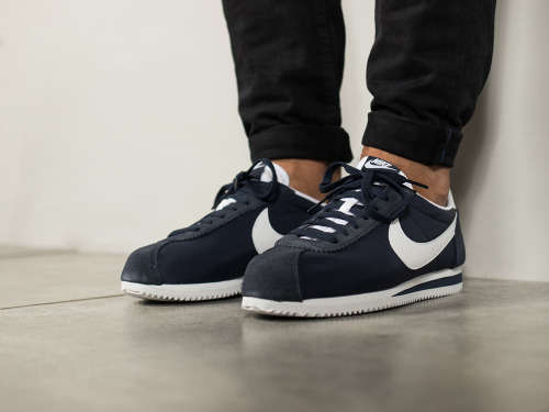 Original Mens NIKE Cortez Basic Leather Black/ White/Silver 819719 012 Size UK 12 (SA 12)
