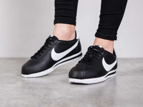 Original Mens NIKE Cortez Basic Leather Black/ White/Silver 819719 012 Size UK 12 (SA 12)