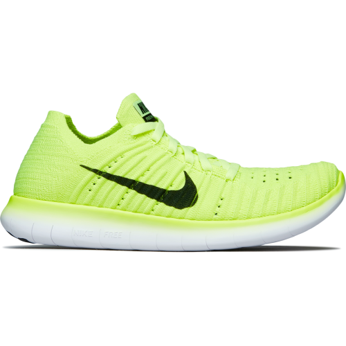Original Women's Nike FREE RN FLYKNIT MS Volt / Black-White 842546 700 Size UK 4.5 (SA 4.5)