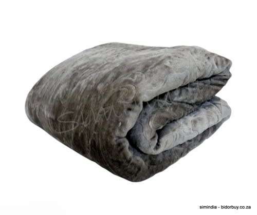 New Arrivals Super Soft 3 PLY Heavy Quality Mink & Embossed Blanket - Dark Grey