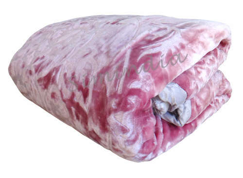 New Arrivals Super Soft 3 PLY Heavy Quality Mink & Embossed Blanket - Pink