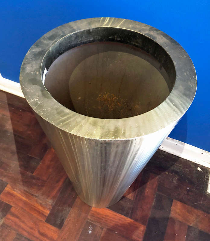 BRUSHED STAINLESS STEEL TAPERED Round Cone PLANTER(70cm)