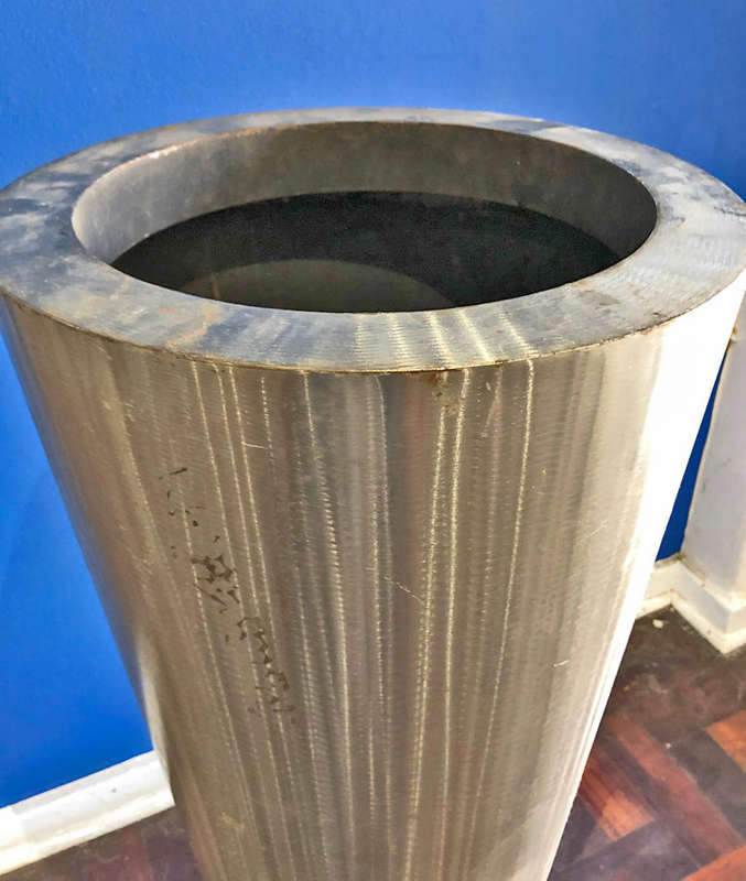BRUSHED STAINLESS STEEL TAPERED Round Cone PLANTER (90 cm) - Almost a Meter