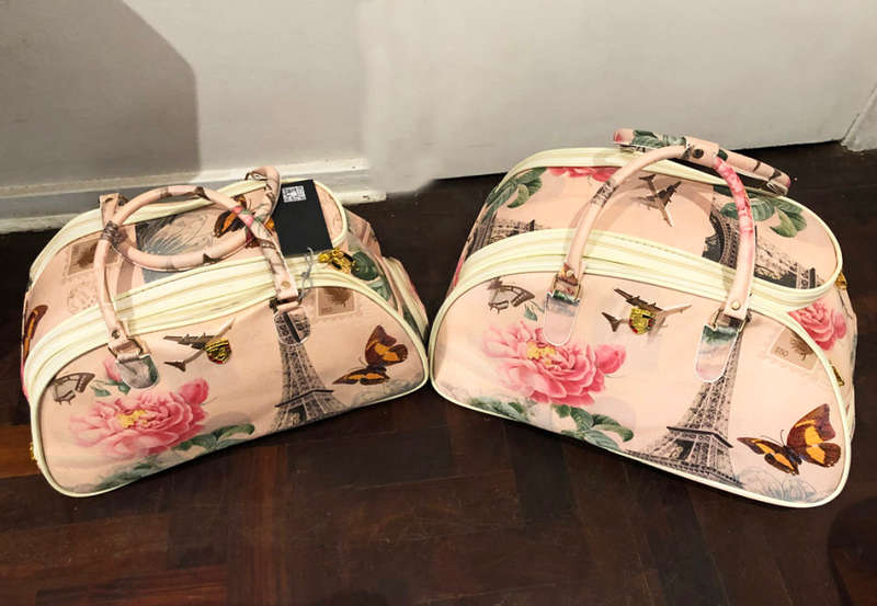 Set Of 2 Duffle Travel Bags with Universal Wheels Paris Themed