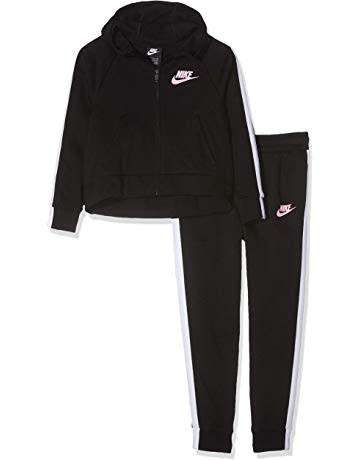 Nike GIRL's Sportswear Full Track Suit Fleece Black CD7542 010 Size Medium