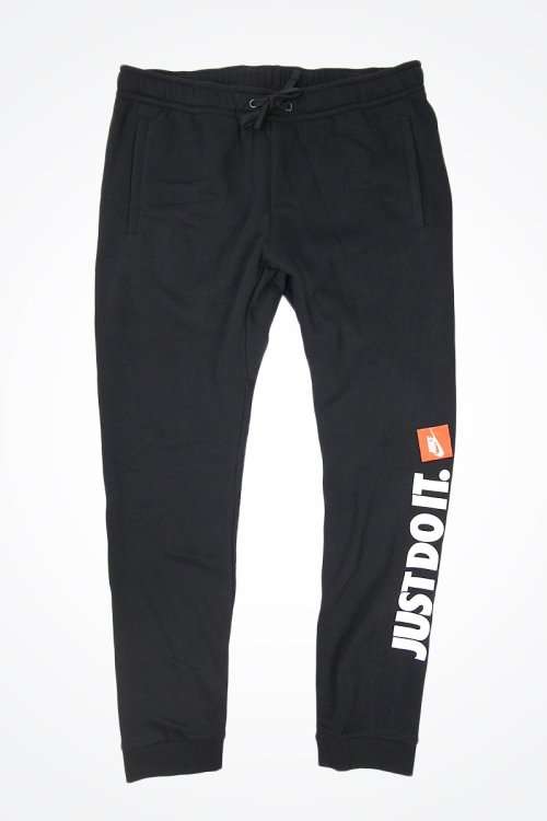 Original NIKE Mens SportsWear JUST DO IT Fleece Jogger Black AR2610 010 Size Extra Large