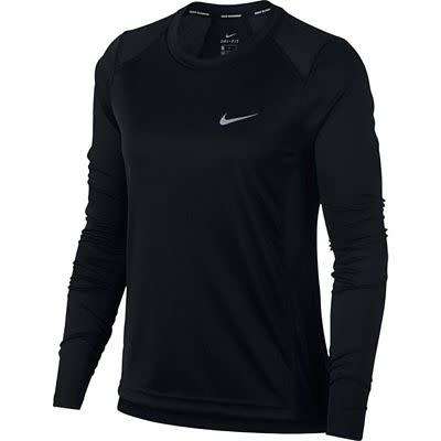Original Womens NIKE Miler Long Sleeve UV UPF 40 Top Black 874510 010 Size Medium