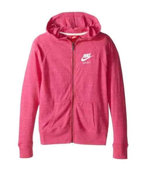 Original NIKE Girls Sportswear Hooded Sweatshirt VINTAGE HOODIE PINK FULL ZIP AT3353 823 Size Large