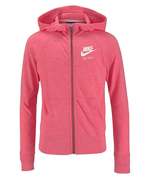 Original NIKE Girls Sportswear Hooded Sweatshirt VINTAGE HOODIE PINK FULL ZIP AT3353 823 Size Large
