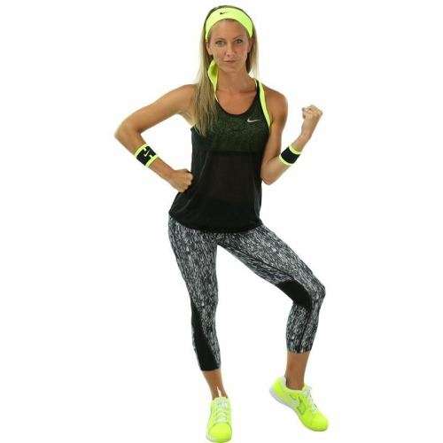 Original Womens NIKE Dri-Fit Power Graphic Running Crop 904883 010 Size Medium