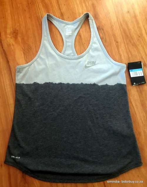 Original Womens Nike Athletic Dri-Fit Tank Top Anthracite Grey 904906 012 Size Medium