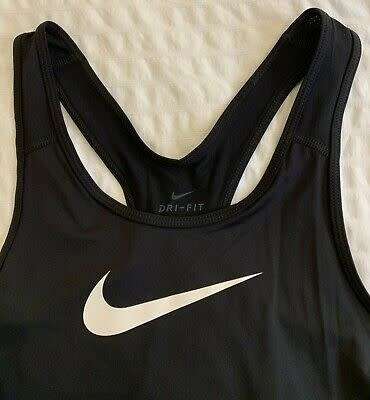 Original Womens NIKE Pro Dri-FIT Black/White Racerback Tank 849986 010 Size Small