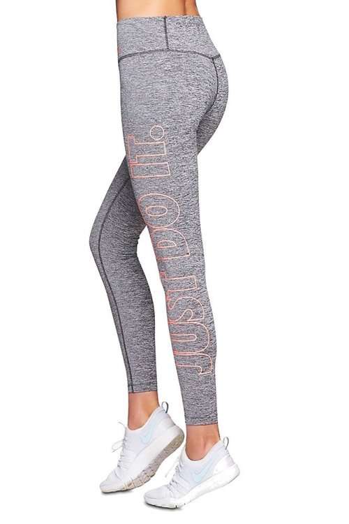 Original Womens NIKE Power Victory (JDI) Tights Charcoal/ Atomic Pink AQ4642 071 Size Medium