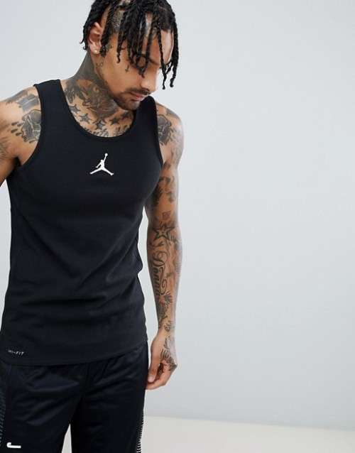 Original Mens Jordan Rise Basketball Tank Black 861494 010 Size Medium