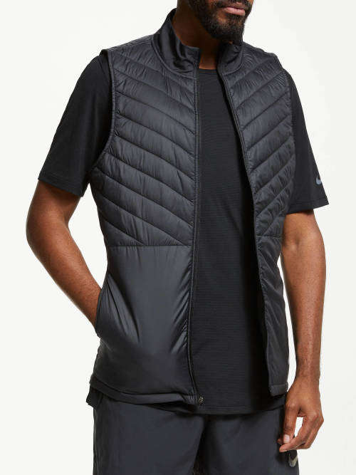 Original Mens Nike AeroLayer Men's Running Vest Black/Atmosphere Grey CJ5478 010 Size Large