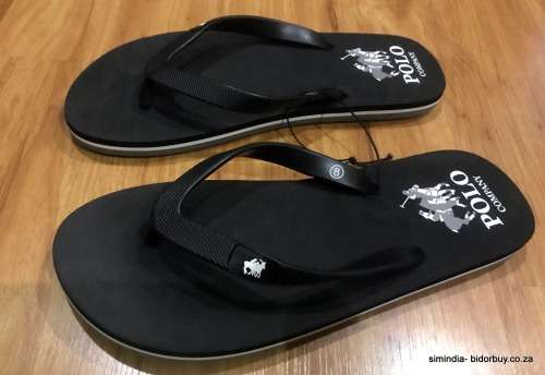 Original Men's POLO Summer Flip Flops Black Size Fits UK 8 (SA 8)