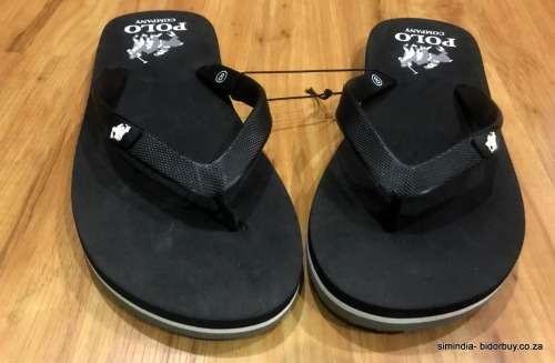 Original Men's POLO Summer Flip Flops Black Size Fits UK 8 (SA 8)