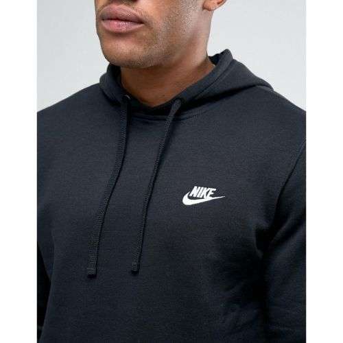 Original Mens Nike Classic Fleece Hoodie Navy Blue 804346 451 Size Medium