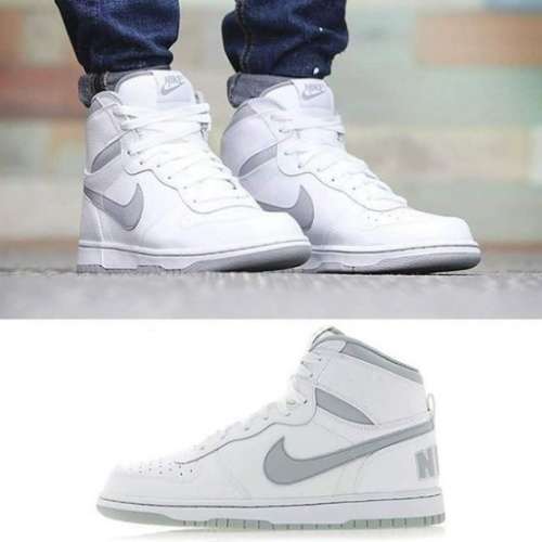 Original Mens Nike BIG NIKE HIGH 336608 118 White/ Wolf Grey Size UK 11 (SA 11)