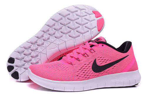 Original Women's Nike FREE RN Pink Blast/ Black Fire 831509 600 Size UK 4.5 (SA 4.5)