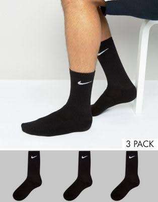 Original Men's 3 Pairs Nike Performance Cushion Crew Black SX4700 001 Fits Size UK 12-15