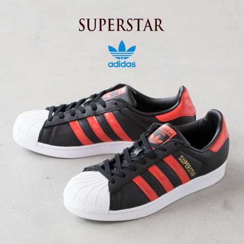Original Mens ADIDAS Superstar CORE BLACK/ ORANGE B41994 Size UK 9 (SA 9)