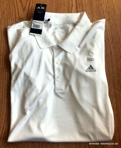 Original Men's ADIDAS Golf Climacool 3-Stripes Polo Shirt White BI3075 Size Extra Large