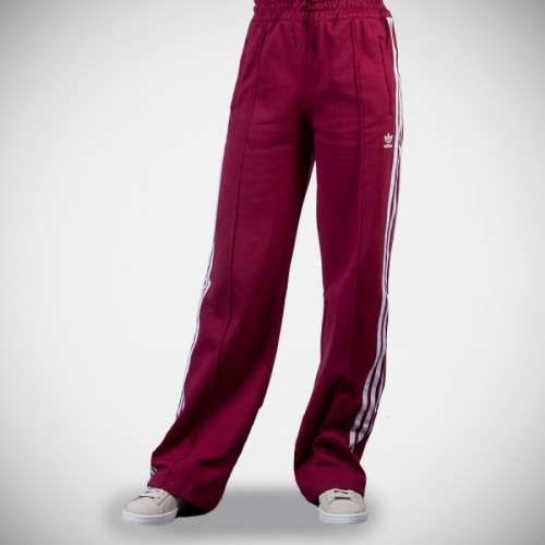Original Women's ADIDAS Contemporary 3 Striped Track Pant Burgundy CJ9249 Size Medium