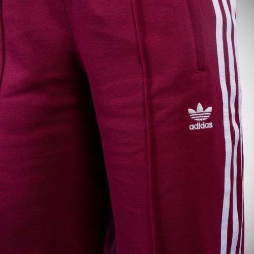 Original Women's ADIDAS Contemporary 3 Striped Track Pant Burgundy CJ9249 Size Medium