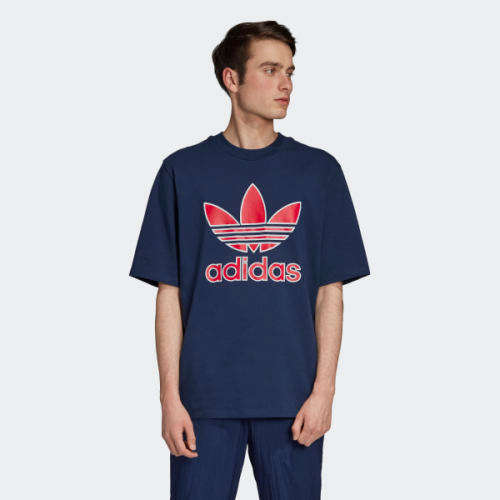 Original Men's adidas Trefoil Tee Blue EC3681 Size Medium