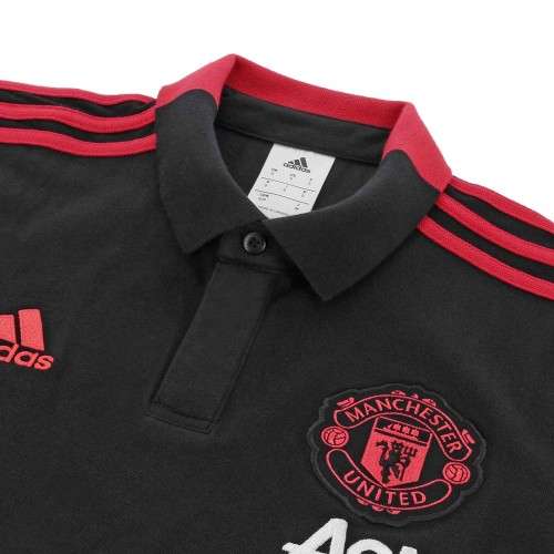Original Men's adidas Manchester United Polo Shirt Black DP2278 Official Licensed Product Size Large