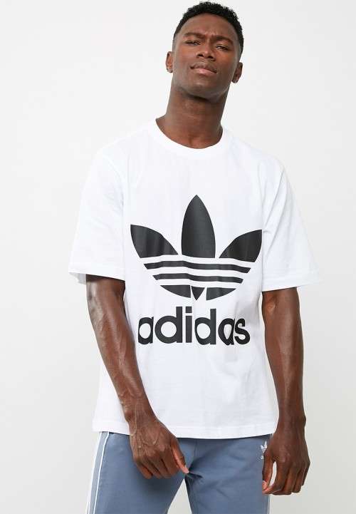 Original Men's adidas Trefoil Oversized Tee (White) CJ0847 Size Medium