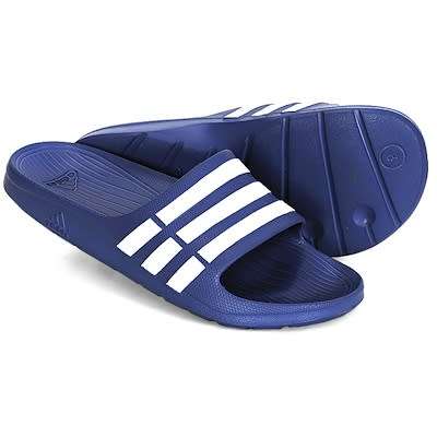 Original Men's adidas PERFORMANCE DURAMO SLIDE Blue/ White G14309 Size UK 12 (SA 12)
