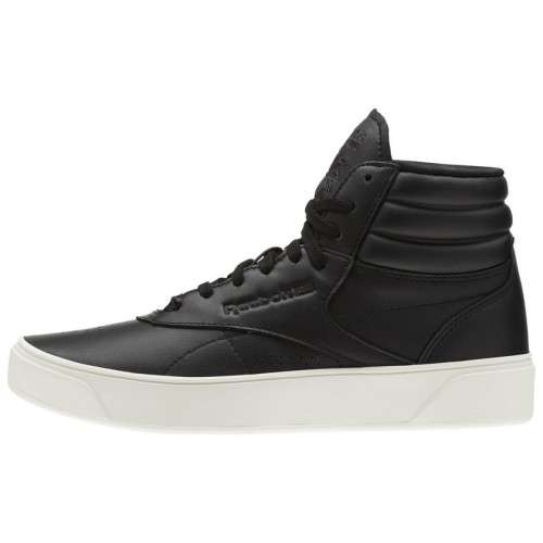 Original Womens Reebok Freestyle Leather Hi Nova Black CN3848 Size UK 4 (SA 4)