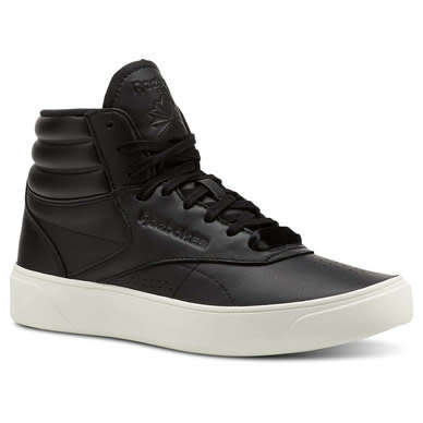 Original Womens Reebok Freestyle Leather Hi Nova Black CN3848 Size UK 4 (SA 4)
