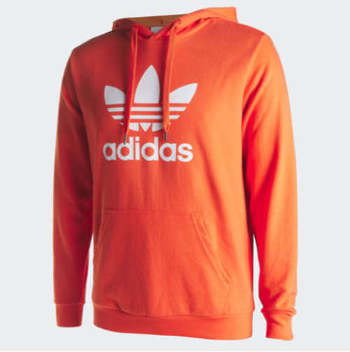 Original Men's adidas Trefoil Hoodie Orange CL0281 Size Medium