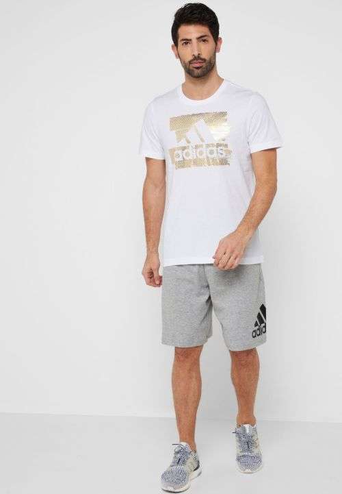 Original Men's adidas Must Have Foil T-Shirt White/ Gold CK7606 Size Large