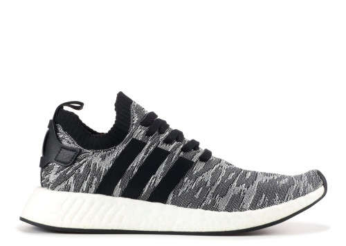 Original Mens adidas NMD_R2 Primeknit Core Black/ White BY9409 Size UK 11 (SA 11)