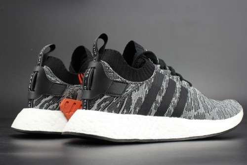 Original Mens adidas NMD_R2 Primeknit Core Black/ White BY9409 Size UK 11 (SA 11)