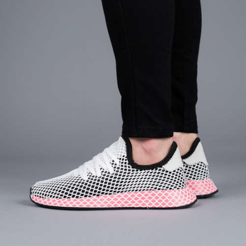 Original Women's adidas Deerupt Runner Core Black/ White CQ2909 Size UK 7 (SA 7)